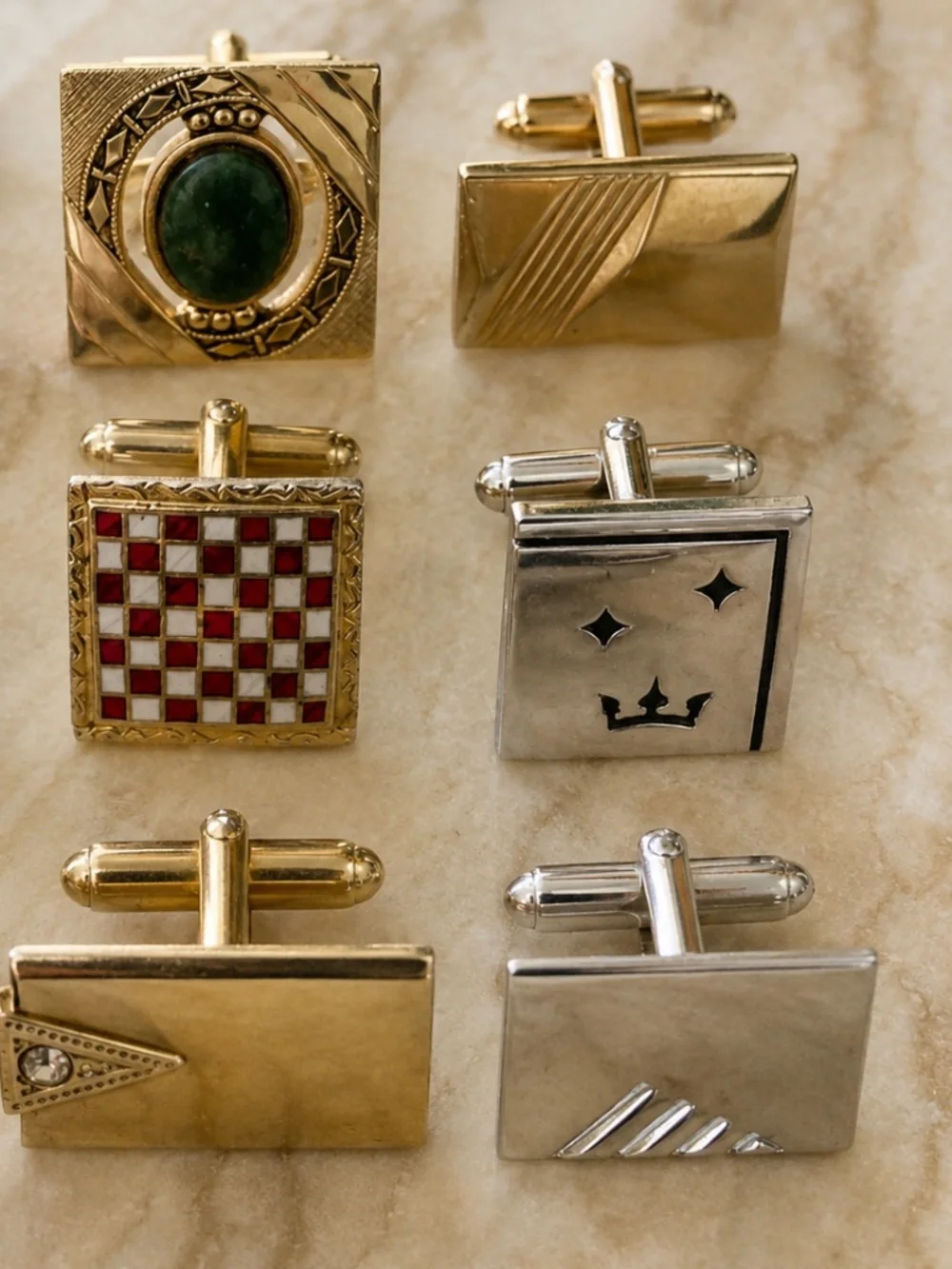 Vintage Anson & Swank Single Cufflinks – Lot of 9 – Mid-Century Assorted Designs